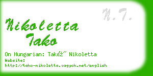 nikoletta tako business card